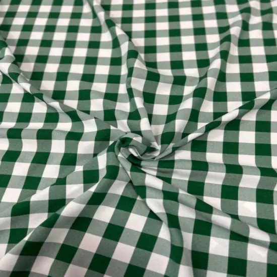 1 Yard Buffalo Check Poly Poplin Fabric 60&rdquo; Wide for Table Runners Curtains & Decor Hunter {1}