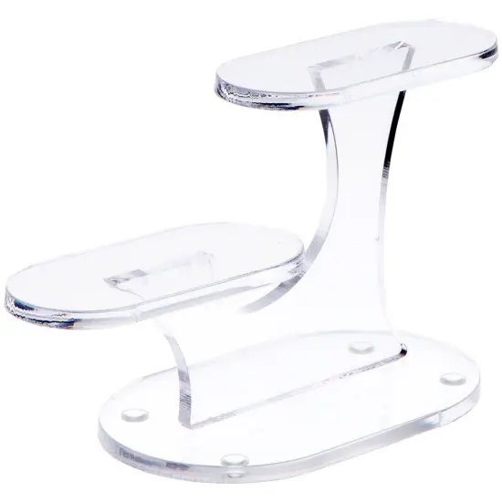 Plymor Clear Acrylic Oval 2-Item Display Riser, 3.5" H x 5.75" W x 2.5" D {2}