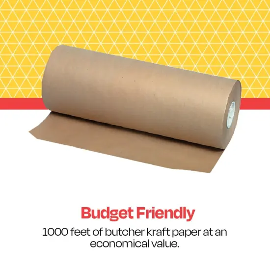 School Smart Butcher Kraft Paper Roll, 40 lbs, 24 Inches x 1000 Feet, Brown {6}
