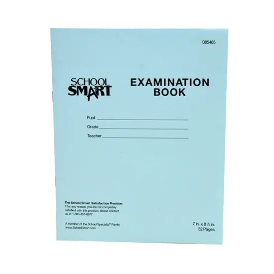 School Smart Examination Blue Books, 7 x 8-1/2 Inches, 32 Pages, Pack of 50 {1}
