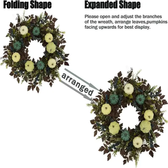 24 Inch Fall Wreath with Pumpkins {4}