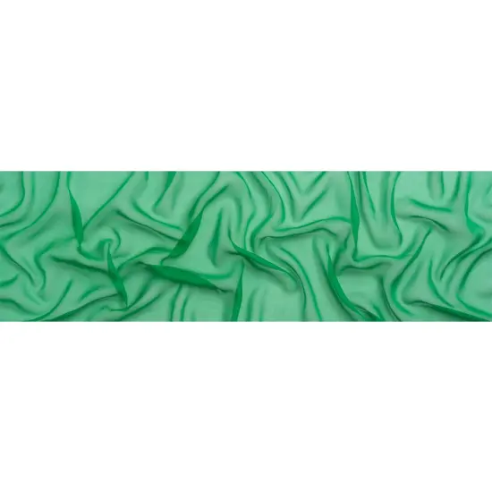 1 Yard Chiffon Like Silk Voile 54" Wide Kelly Green Solid Fabric for Dresses & Blouses {2}