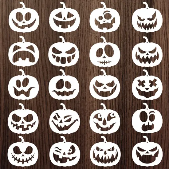 Halloween Pumpkins Face Stencils(3"L x 2"W) {6}