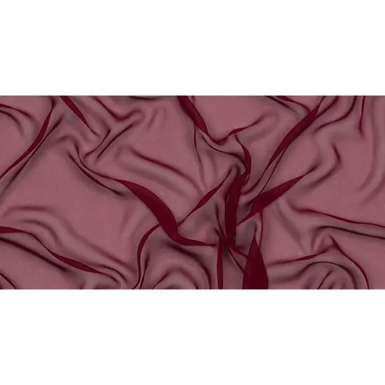 1 Yard Rich Maroon Premium Silk Chiffon Fabric Perfect for Elegant Couture Creations 54 Inch Width {3}