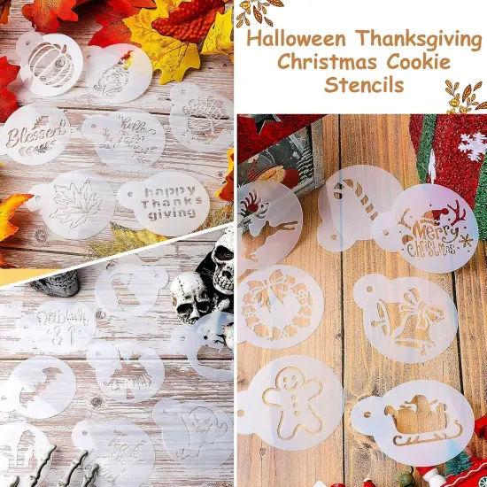 30 Pieces Holiday Cookie Coffee Stencils(Cooking,Painting) {3}