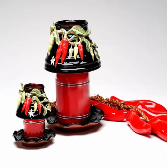 Ceramic Small Size Chili Pepper Candle Shade and Base, Home D&eacute;cor, Gift for Her, Gift for Mom, Kitchen D&eacute;cor, Farmhouse D&eacute;cor {3}