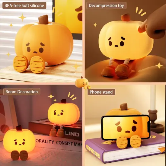 Cute Pumpkin LED Night Light {4}