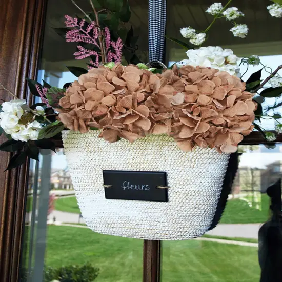 3 Pcs 17" Artificial Dried Touch Hydrangeas Flowers - Pinkish Brown {2}