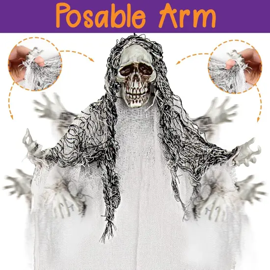 3Pack-Halloween Hanging Skeleton Ghosts,One 36&rdquo; and Two 32&rdquo; Halloweens Grim Reapers, {3}