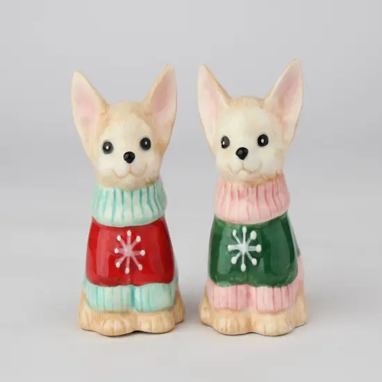 Ceramic Christmas Chihuahua Dog Salt And Pepper Shakers, Gift for Her, Gift for Mom, Kitchen D&eacute;cor, Gift for Dog Lover {2}