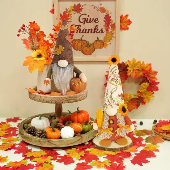 2 Pcs - Fall Gnomes Plush Fall Decorations {2}