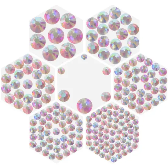 6500pcs+ Flatback Glass Hotfix Iron On Rhinestones Crystal for DIY Making with 1 Tweezer & 1 Picking Pen for Shoes, Clothes, Face Art, Bags, Manicure (Crystal AB, 6-Sizes) {5}