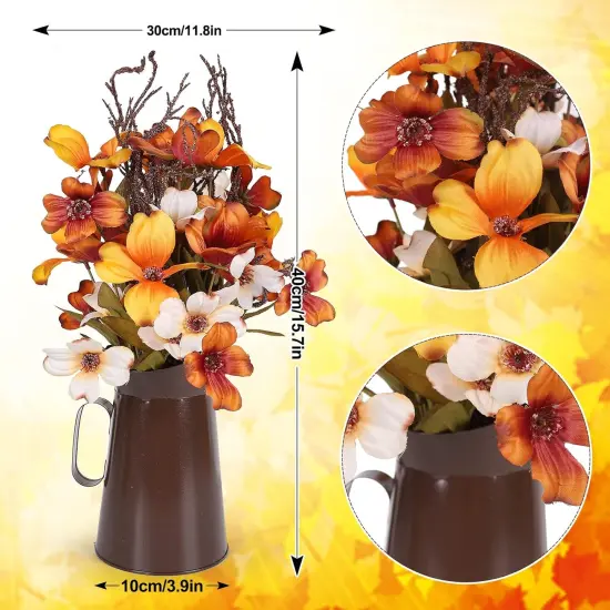 Fall Artificial Flower with Metal Pot {2}