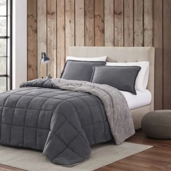 Reversible Microfiber Sherpa Comforter Set Plush Warm Bedding for Winter Nights {5}