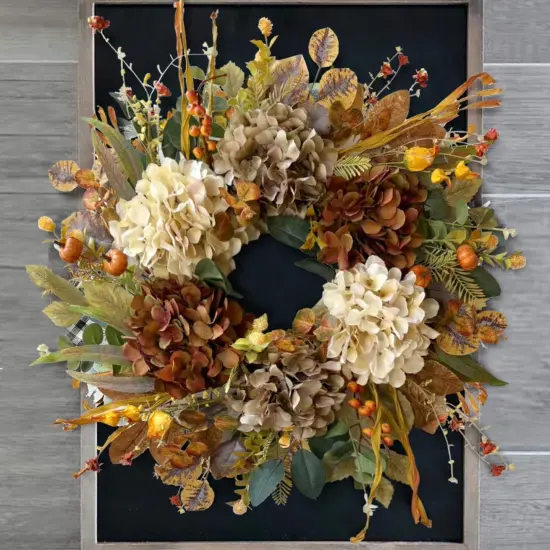 24 Inch Fall Wreaths - Rustic Hydrangea {2}