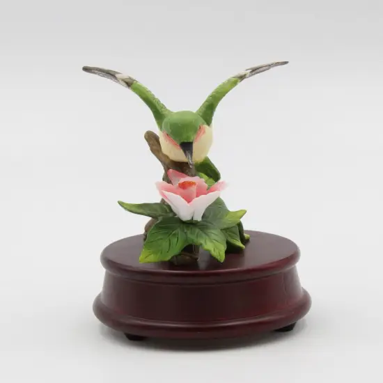 Ceramic Hummingbird Figurine on Wood Base, Home D&eacute;cor, Gift for Her, Gift for Mom, Birdwatcher, Spring Decor {4}