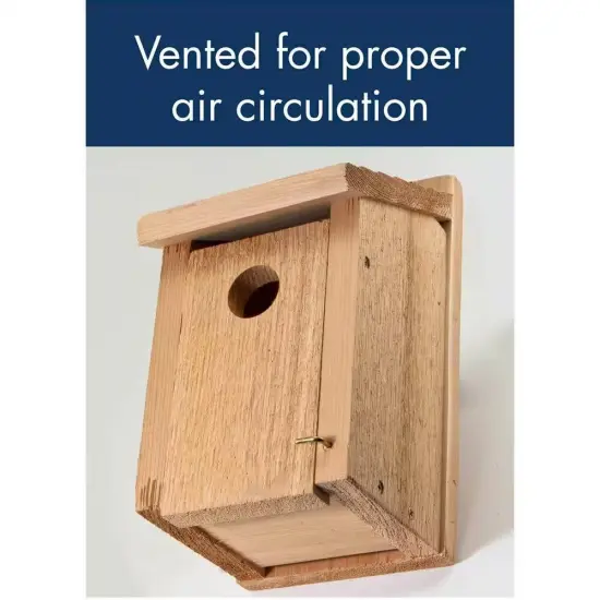 Brown Cedar Wood Bluebird House with Easy Clean Front Panel and Ventilation {5}