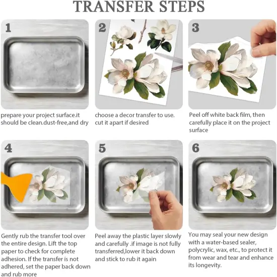 3pcs/Set Vintage Truck Flowers Rub on Transfer Stickers 11.8x5.9 Inch {2}