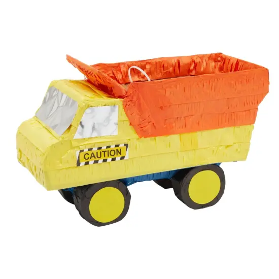 Dump Truck Pinata - Kids Construction Birthday Party Supplies, Construction Party Decorations (Small, 15.7 x 9.2 x 6.3 In) Multicolor {1}