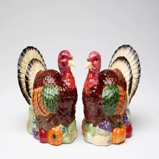 Gobble Gobble Ceramic Turkey Salt & Pepper Shakers Thanksgiving or Christmas D&eacute;cor, Gift for Her, Gift for Mom, Fall D&eacute;cor {3}