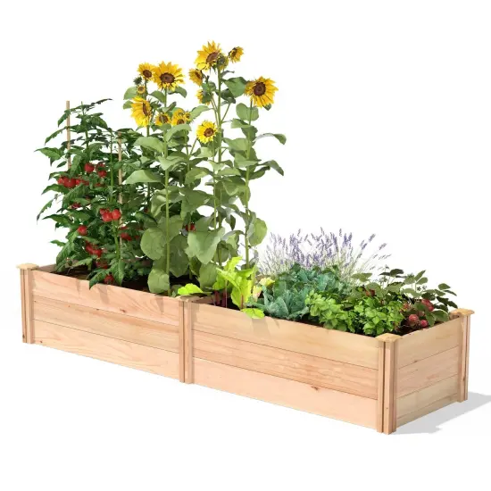 Tall Cedar Wood Raised Garden Bed 2x8 Outdoor Planter Box {1}