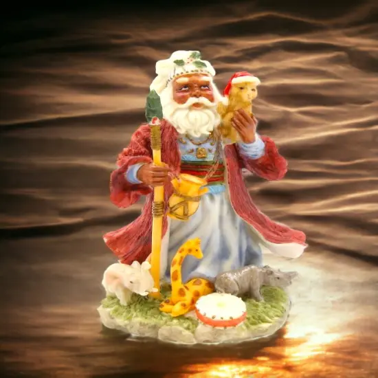 African Santa with Safari Animals Figurine, Home D&eacute;cor, Gift for Her, Gift for Mom, Kitchen D&eacute;cor, Christmas D&eacute;cor {1}