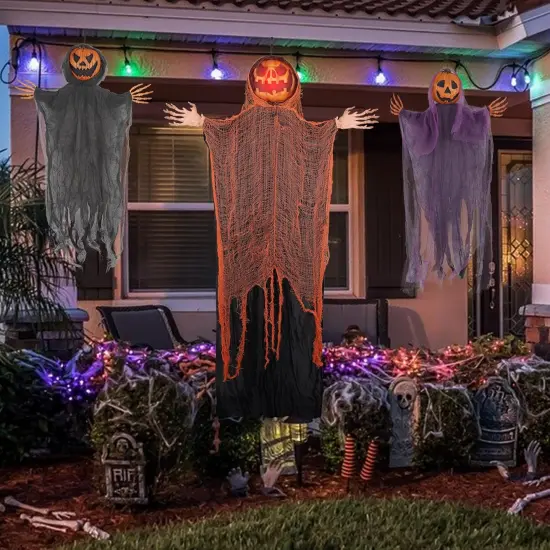 3 Pack Pumpkins Ghost Spooky Skeleton {3}