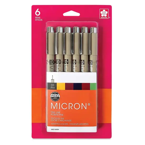 Sakura Pigma Micron Pen - Set of 6, Natural Earth, 01 {1}