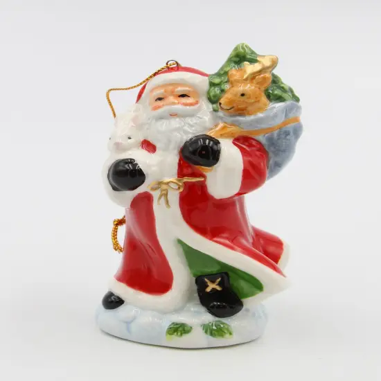 Ceramic Christmas Santa Carrying The Presents Ornament, Home D&eacute;cor, Gift for Her, Gift for Mom, Kitchen D&eacute;cor, Christmas D&eacute;cor {3}
