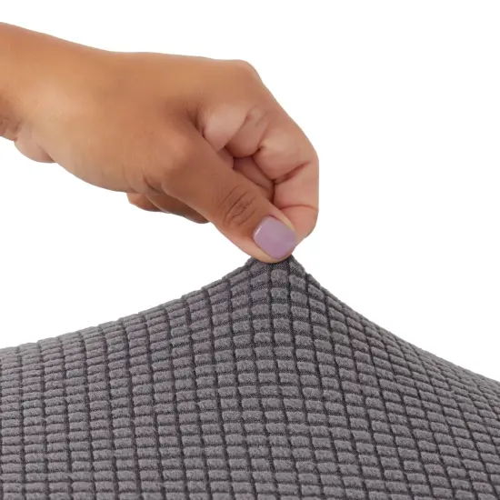 2 Pack Stretch Outdoor Cushion Covers for Patio Furniture and Sofas, Reversible (Medium, Grey) {5}