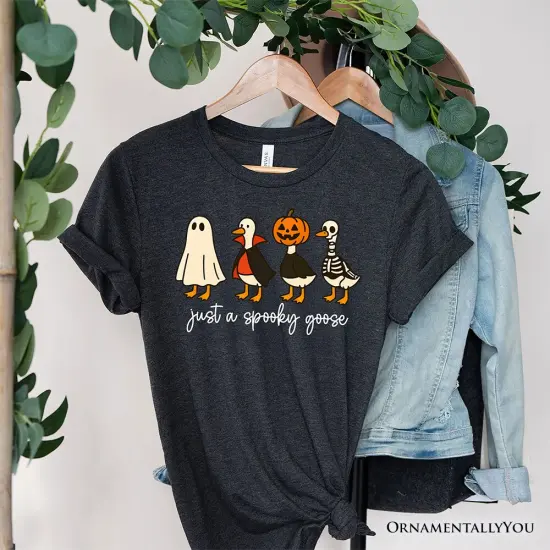 Just a Spooky Goose T-Shirt, Funny Halloween Costumes Tee {1}