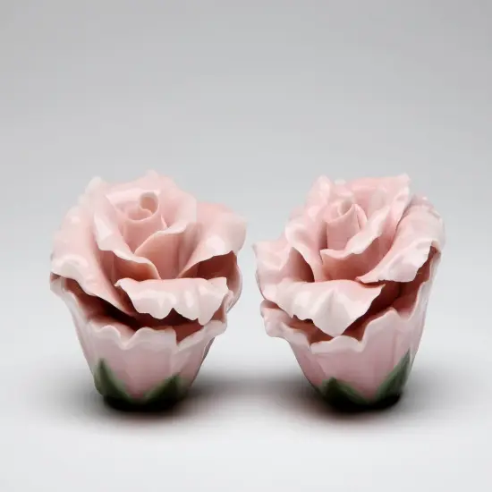 Handcrafted Ceramic Pink Rose Salt and Pepper Shakers, Home D&eacute;cor, Gift for Her, Gift for Mom, Kitchen D&eacute;cor, Wedding Decor {4}