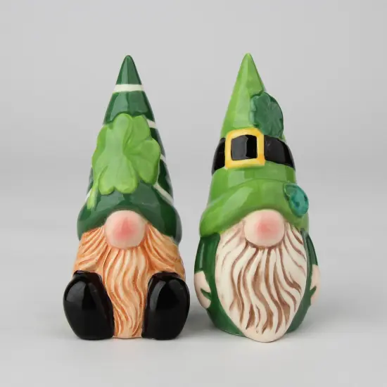 Ceramic Irish Gnomes Salt and Pepper Shakers, Fairy Garden D&eacute;cor, Gift for Her, Gift for Mom, Kitchen D&eacute;cor, Irish Saint Patrick&rsquo;s Day D&eacute;cor {3}