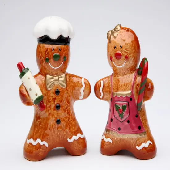 Ceramic Baking Gingerbread Salt & Pepper Shakers, Home D&eacute;cor, Gift for Her, Gift for Mom, Kitchen D&eacute;cor, Bakery D&eacute;cor, Caf&eacute; D&eacute;cor {3}