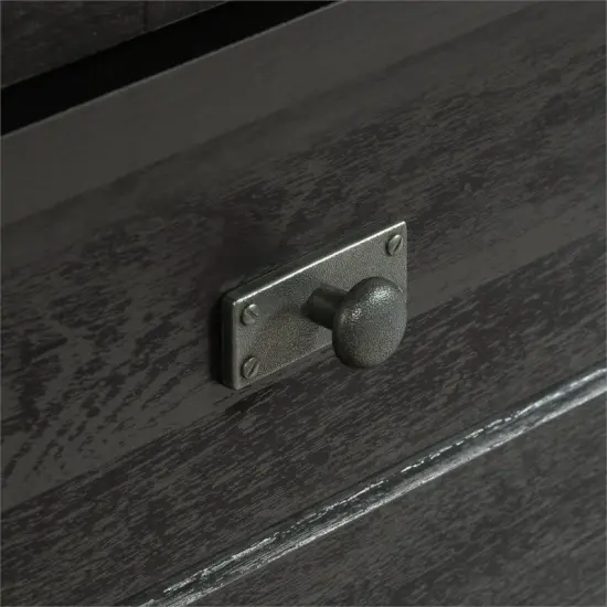 FarmHouse Black Oak Drawer and Garment Rod Wardrobe Armoire {4}