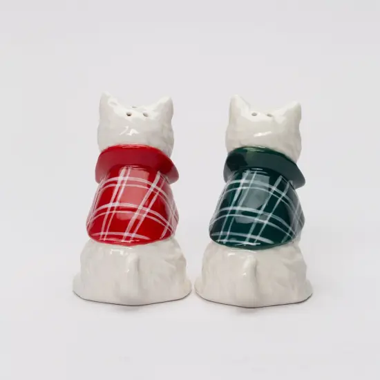 Ceramic Westie Dogs with Winter Capes Salt and Pepper Shakers, Home Décor, Gift for Her, Gift for Mom, Kitchen Décor, Christmas Décor {3}