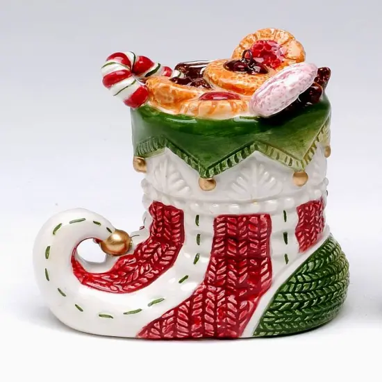 Ceramic Christmas Candy Can Boot Ornament, Home D&eacute;cor, Gift for Her, Gift for Mom, Kitchen D&eacute;cor, Christmas D&eacute;cor {3}