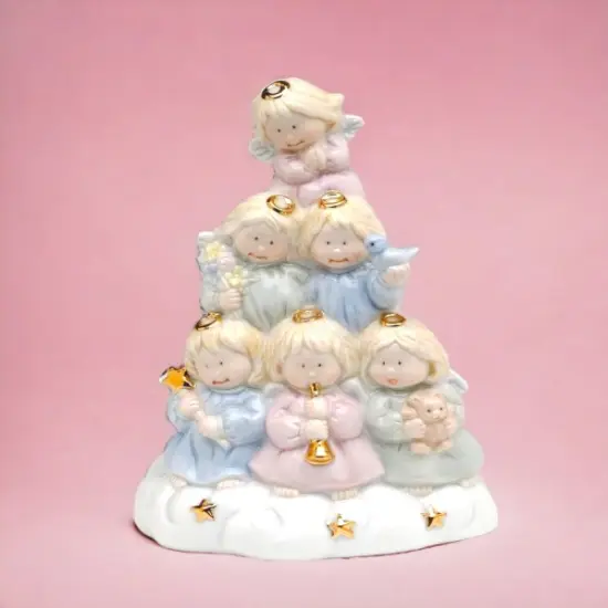Ceramic Angel Tree Music Box, Home D&eacute;cor, Religious D&eacute;cor, Religious Gift, Church D&eacute;cor, Baptism Gift, Nursery Room Decor {2}