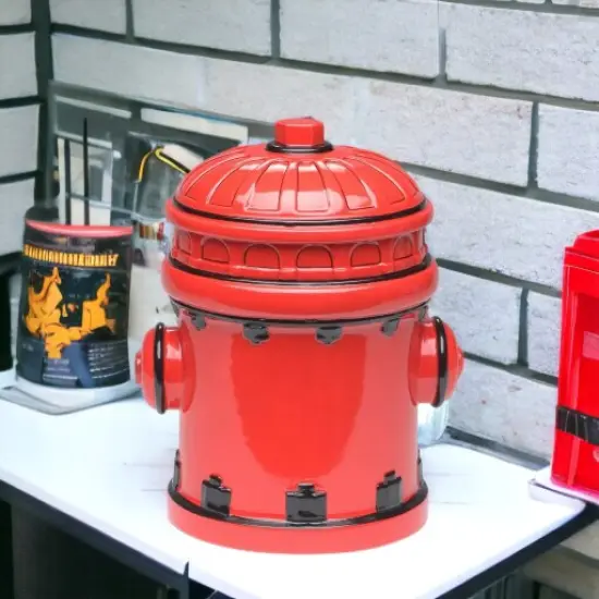 Ceramic Red Fire Hydrant Cookie Jar, Gift for Fire Fighter, Fire Station Decor, Home Decor, Gift for Him, Gift for Her {2}