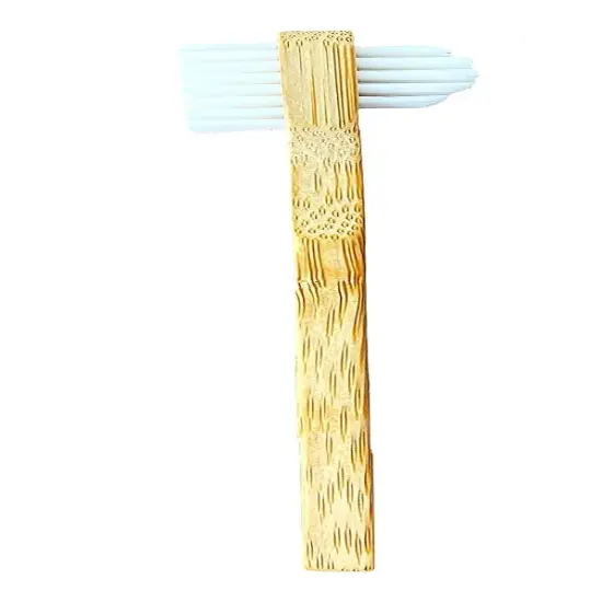 Instant Smile Dental Appliance Cleaning Brush, Firm Bristles, Double Sided, Bamboo Denture Brush {1}