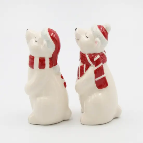 Ceramic Christmas Polar Bear Salt And Pepper Shakers, Home Décor, Gift for Her, Gift for Mom, Kitchen Décor, Christmas Décor {4}