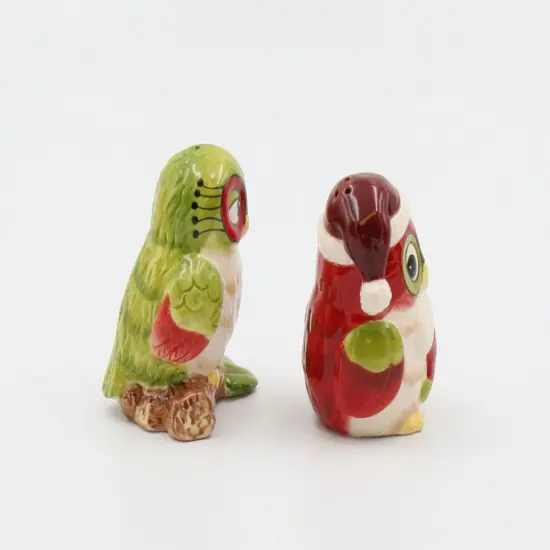 Ceramic Christmas Owl Salt & Pepper Shakers, Home D&eacute;cor, Gift for Her, Gift for Mom, Kitchen D&eacute;cor {4}
