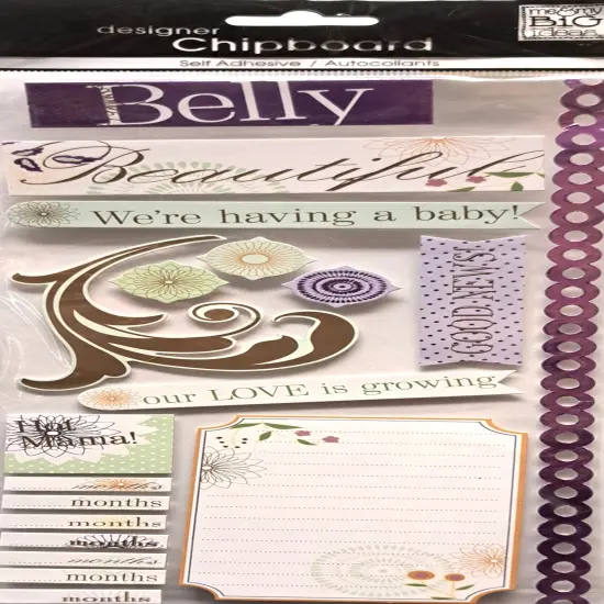 Me & My Big Ideas Belly Beautiful Foil Chipboard Stickers {1}