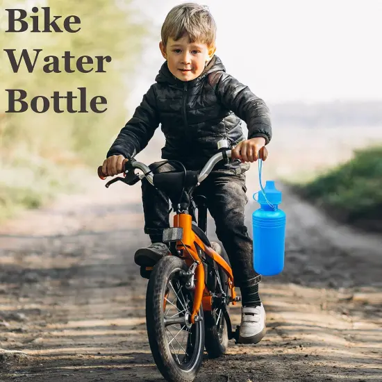 4E's Novelty 4 Pack Kids Water Bottles 18oz &ndash; BPA-Free, Reusable Plastic Bottles with Strap {4}