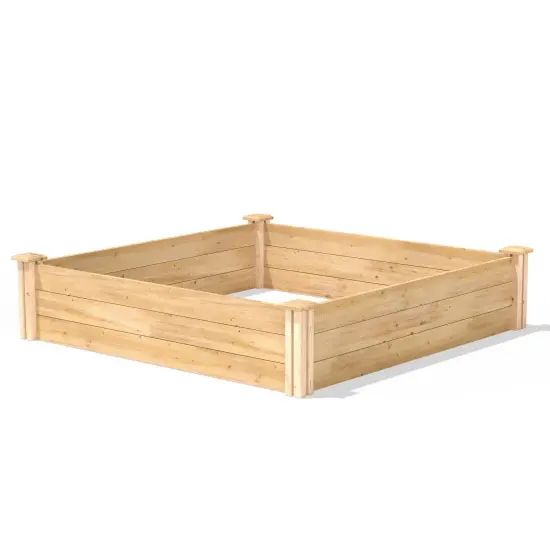 4ft x 4ft Cedar Wood Raised Garden Bed for Vegetables and Herbs Outdoors {2}