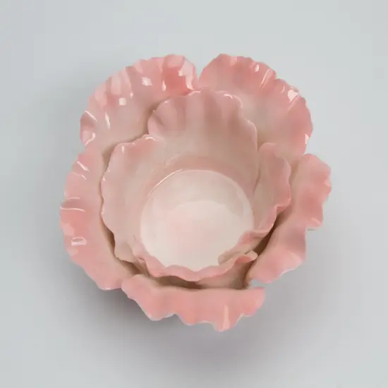 Ceramic Pink Flower Candle Holder, Home D&eacute;cor, Gift for Her, Gift for Mom, Wedding Table Decor, Bathroom D&eacute;cor, Vanity Decor {2}