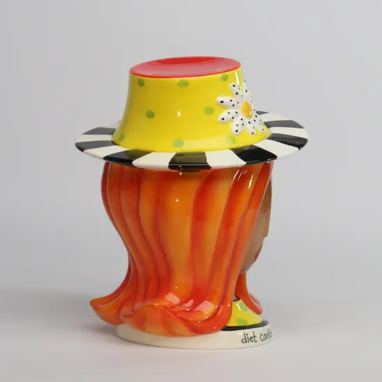 Ceramic African American Lady Daisy Flower Hat Cookie Jar, Home D&eacute;cor, Gift for Her, Mom, Friend, or Coworker, Kitchen D&eacute;cor {6}
