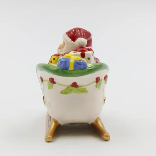 Ceramic Christmas Santa Sitting On Sleigh Salt & Pepper Shakers, Home Décor, Gift for Her, Gift for Mom, Kitchen Décor, Christmas Décor {5}