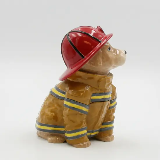 Ceramic Firefighter Dog Candy Jar, Home D&eacute;cor, Gift for Her, Gift for Mom, Kitchen D&eacute;cor, Dog Lover Gift, Pet Loss Gift {4}