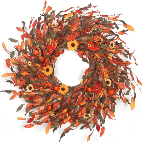 25" Fall Wreaths - Red & Yellow {1}